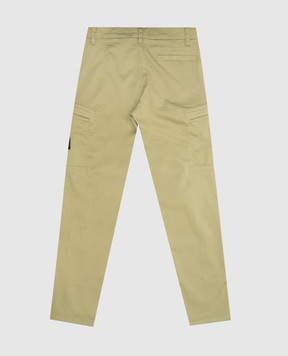 Stone Island Детские зеленые брюки карго с нашивкой логотипа. 8116310121012