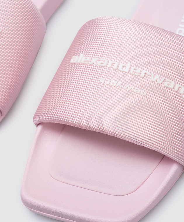 Alexander Wang Рожеві шльопанці з фактурним логотипом 30221S059 зображення 5