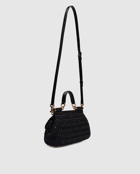 Dolce&Gabbana Черная плетеная сумка Sicily из рафии. BB7652B4666