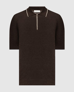Cashmere&Whiskey Коричневое поло с леном MU9952318455R