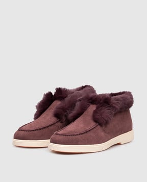 Santoni Фіолетові дезерти з нубуку на хутрі WUYA59712TISANTV