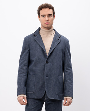 Loro Piana Синій джинсовий блейзер FAO7202