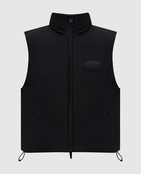 Alexander Wang Черный пуховый жилет с фактурным патчем логотипа 1WC1252626