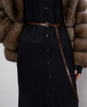 Brunello Cucinelli Коричневий шкіряний пояс M0VLXC128P