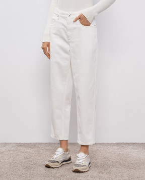 Brunello Cucinelli Білі джинси з патчем логотипа M0H81P4030