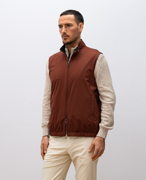 Loro Piana Коричневий двосторонній жилет West windwish з вовною FAP9759