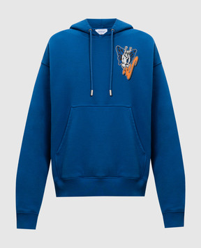 Off-White Синий худи Gang OMBB085F24FLE00H