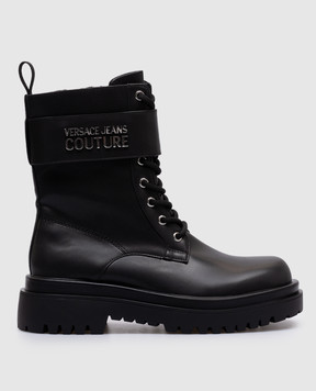 Versace Jeans Couture Черные ботинки с металлическим логотипом 77VA3S6471570