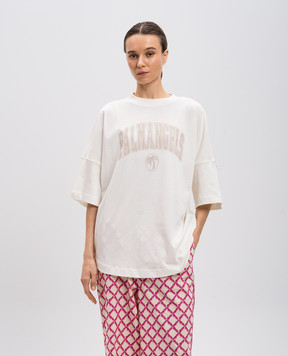Palm Angels Біла футболка з принтом логотипа PWAA023S25JER003