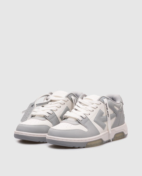 Off-White Сірі шкіряні кросівки Out Of Office OWIA259C99LEA006