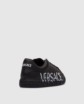 Versace Черные кроссовки с логотипом 10144601A14389