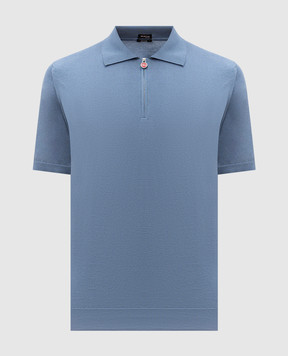 Kiton Блакитне поло з логотипом UMKX33Z