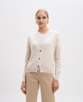 Allude Білий кардиган з кашеміру 24511223