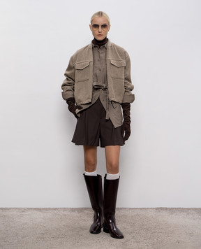 Brunello Cucinelli Коричневий бомбер з вовни MD565HZ916