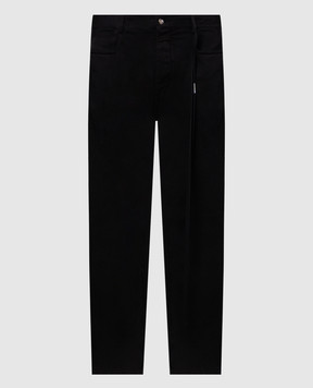 Ann Demeulemeester Чорні джинси Gill з брендовими стрічками B0010314FA038