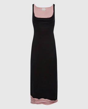 Magda Butrym Чорна сукня міді з шовком DRESS07264425