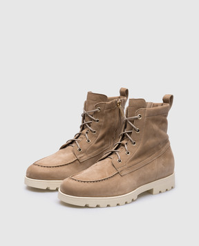 Santoni Бежевые замшевые ботинки WTDR71045TIRSUMY