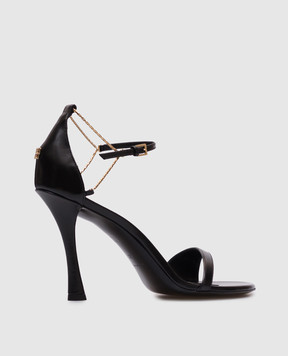 Givenchy Черные кожаные босоножки 4G BE309ME0MV