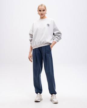 Alexander Wang Серый свитшот с вышивкой логотипа UCC2251817