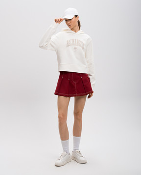 Palm Angels Бордовая юбка мини с логотипом PWCC085S25FAB001