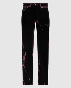 Versace Jeans Couture Черные джинсы с мраморным эффектом 77HAB5K0DW081F01