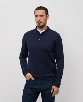 ISAIA Синее поло из шелка MG8327Y0470