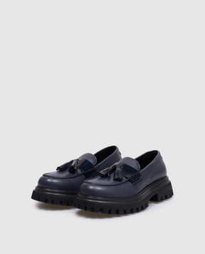 Dolce&Gabbana Дитячі сині шкіряні лофери D11268A70373738