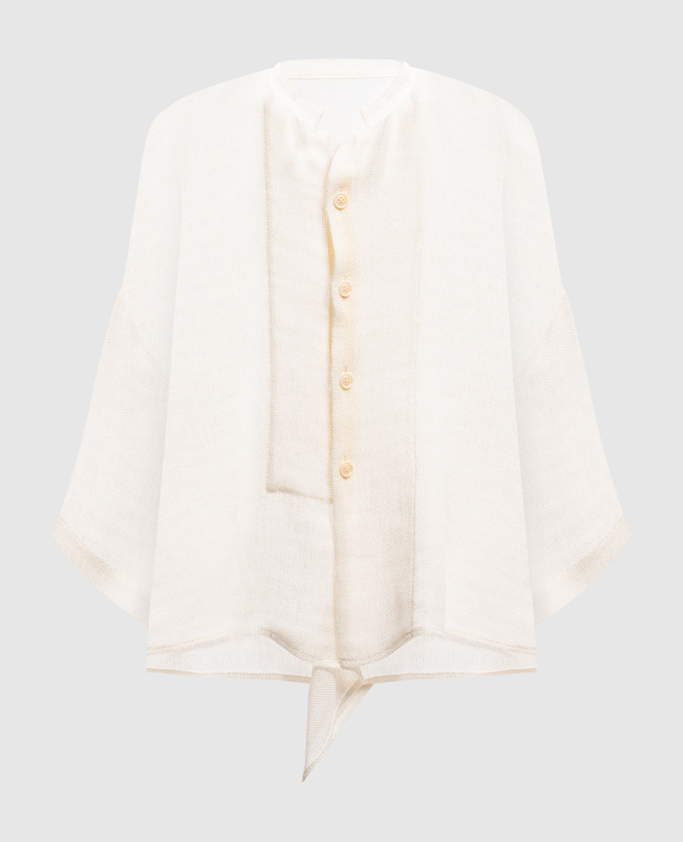 

Белая блуза с льном, Белый, Блузы