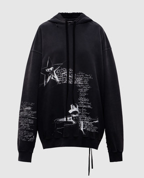 Ann Demeulemeester Серые худи Annemarie с винтажным эффектом B0012834FA639