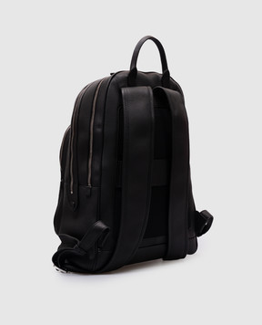 Santoni Черный кожаный рюкзак с логотипом UIBBA2647BSACUH