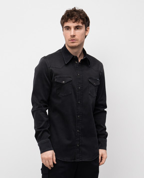 Dolce&Gabbana Черная рубашка джинсовая с логотипом G5JC8DG8HW4