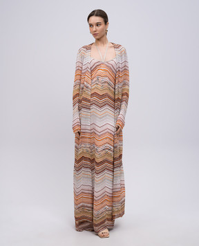 Missoni Коричневий подовжений кардиган з люрексом та паєтками DS25SM0OBK045D