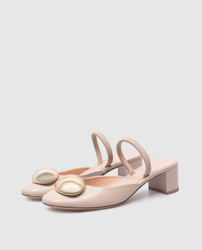 Gianvito Rossi Бежевые кожаные босоножки Sphera G9545645RICNXF