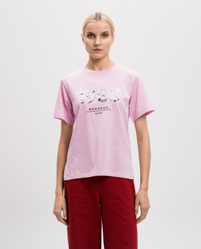 Max Mara Weekend Рожева футболка CABINA з паєтками CABINA
