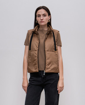 Max Mara Коричневый жилет GREENVEST с нашивкой логотипа GREENVEST