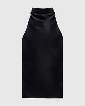 Balmain Чорний топ із шовку з відкритою спиною FF1AE165SE94