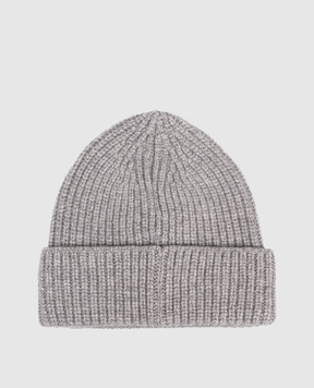 Doriani Cashmere Сіра шапка з кашеміру з відворотом 187B316