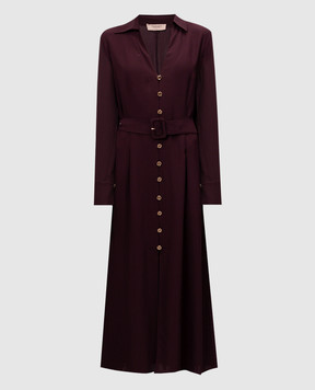 Twinset Бордова сукня-сорочка з логотипом 242TT2320