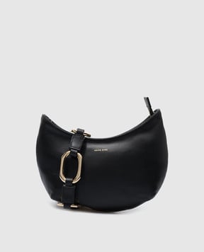 Anine Bing Черная кожаная сумка-хобо JODY с принтом логотипа A131151000