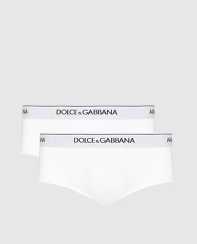 Dolce&Gabbana Набір білих трусів-бріфів з логотипом M9C05JONN95