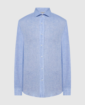 Brunello Cucinelli Голубая рубашка из льна MS6500627
