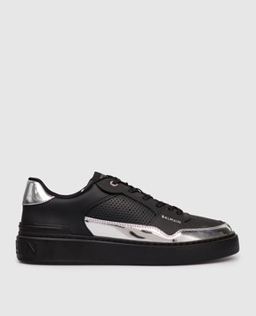 Balmain Черные кожаные кроссовки B-Court Flip с логотипом FM1VI349LCFS
