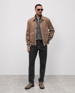 Brunello Cucinelli Сірий кардиган з вовни та кашеміру M2400106