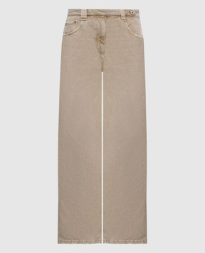 Brunello Cucinelli Бежеві джинси з ланцюжком моніль M0H81P5978
