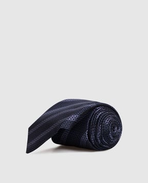Brunello Cucinelli Синий галстук из шелка в полоску MI8860018