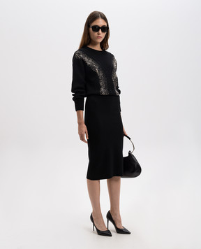 Max Mara Чорний светр LESSY з вовни з кристалами LESSY