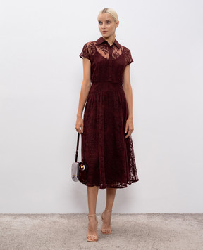 Max Mara Бордовое платье OMBRE из кружева OMBRE
