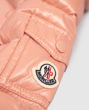Moncler ENFANT Дитяча рожева пухова куртка з нашивкою логотипа K29511A00013597Z8