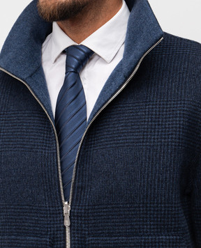 Brunello Cucinelli Синий галстук из шелка в полоску MI8820018