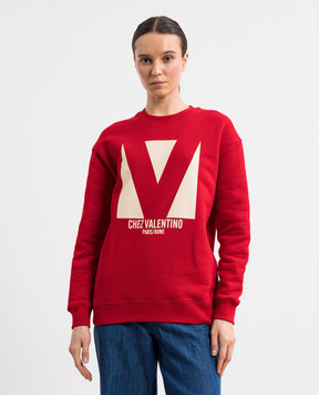 Valentino Красный свитшот с принтом логотипа 6B3MF24F960